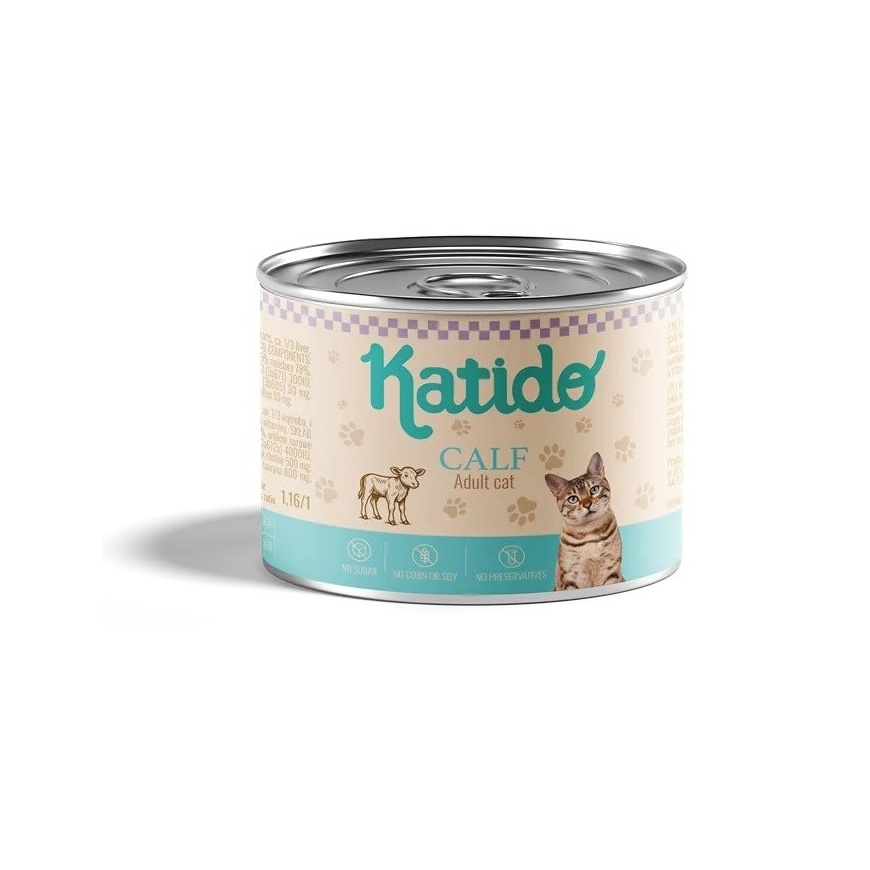 KATIDO Veršelis - šlapias maistas katėms - 200g