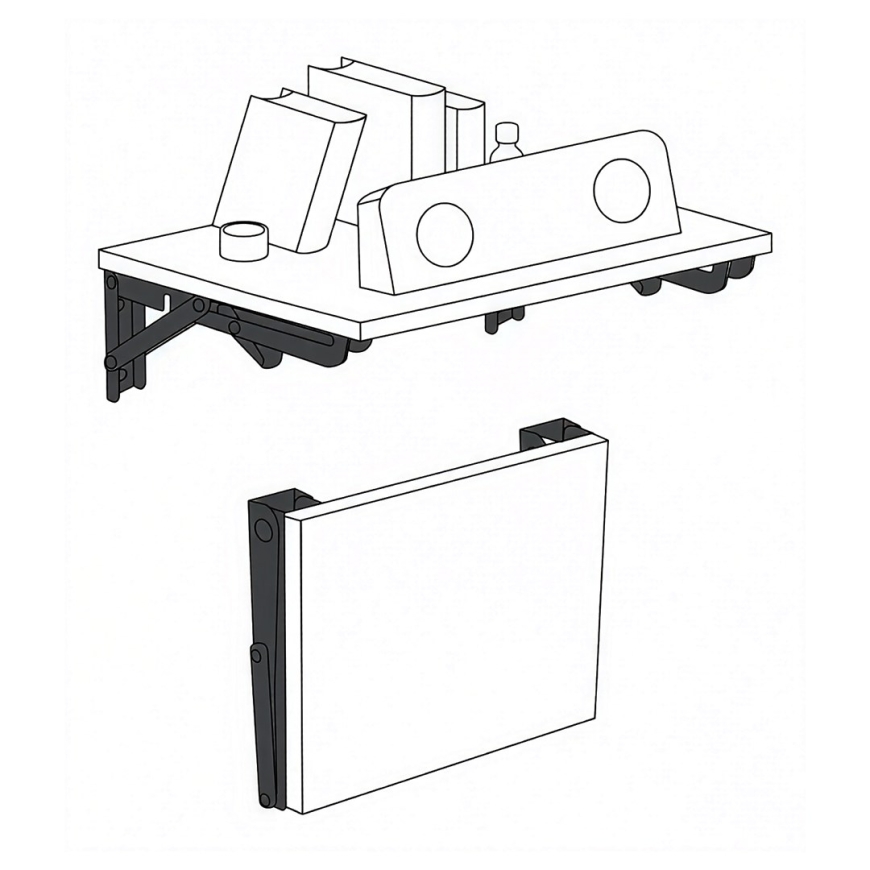 Maclean Folding Wall Shelf Bracket, min. 250 mm, max. 500 mm, max. 50 kg, 2 pieces, MC-194 – 5