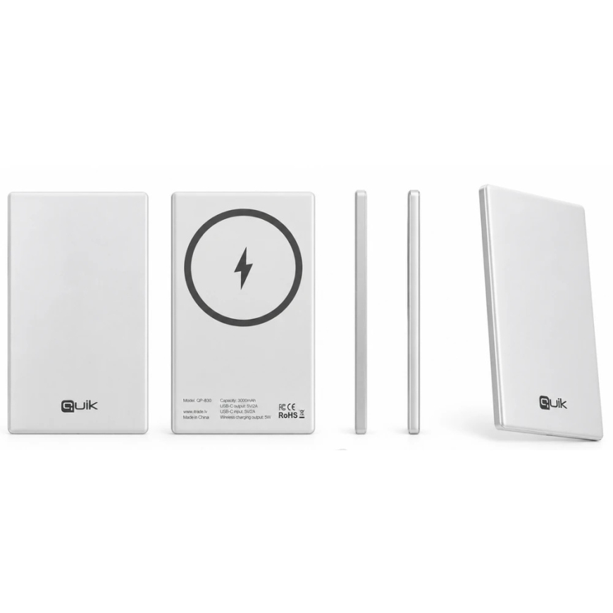 Quik Accessories QP-830 Ultra-Slim Magnetic Wireless Power Bank 3000mAh – 2