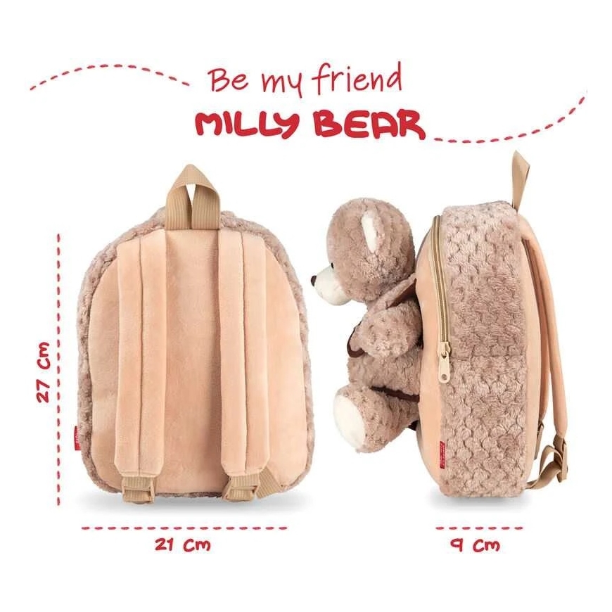 Perletti Milly Bear mugursoma ar mīksto rotaļlietu 26 cm – 3