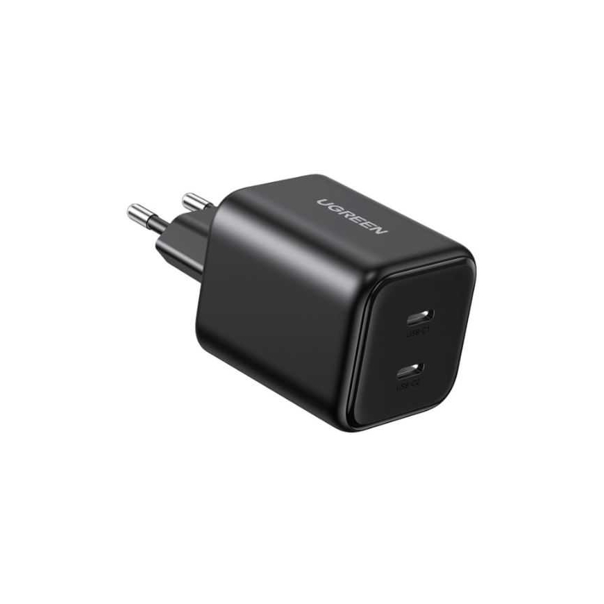 Ugreen X526 Dual USB-C GaN 45W Melns – 2