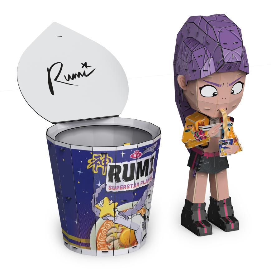 KPop Demon Hunters Rumi and ramen cup, 4D puzzle – 4