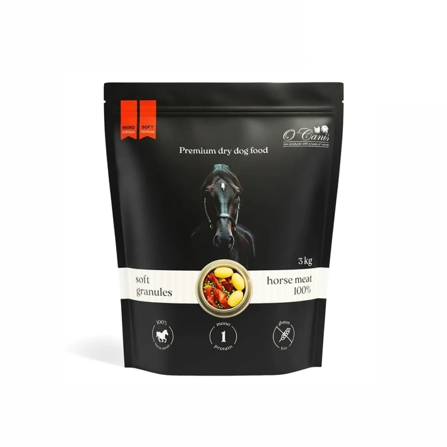O'CANIS Nero Soft 100% Ratsasta lihaa perunoiden kanssa Mono - kuiva koiranruoka - 3kg