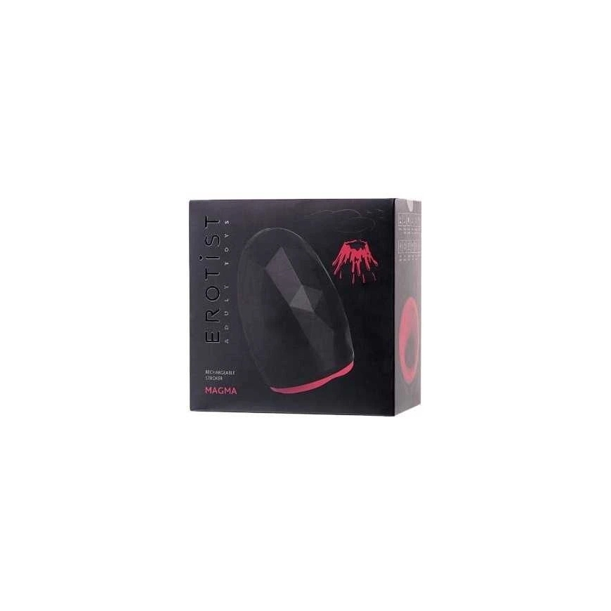 Toyfa Erotist Magma Lataava lämmittävän masturbatorin, Silikoni, Musta, 12 cm