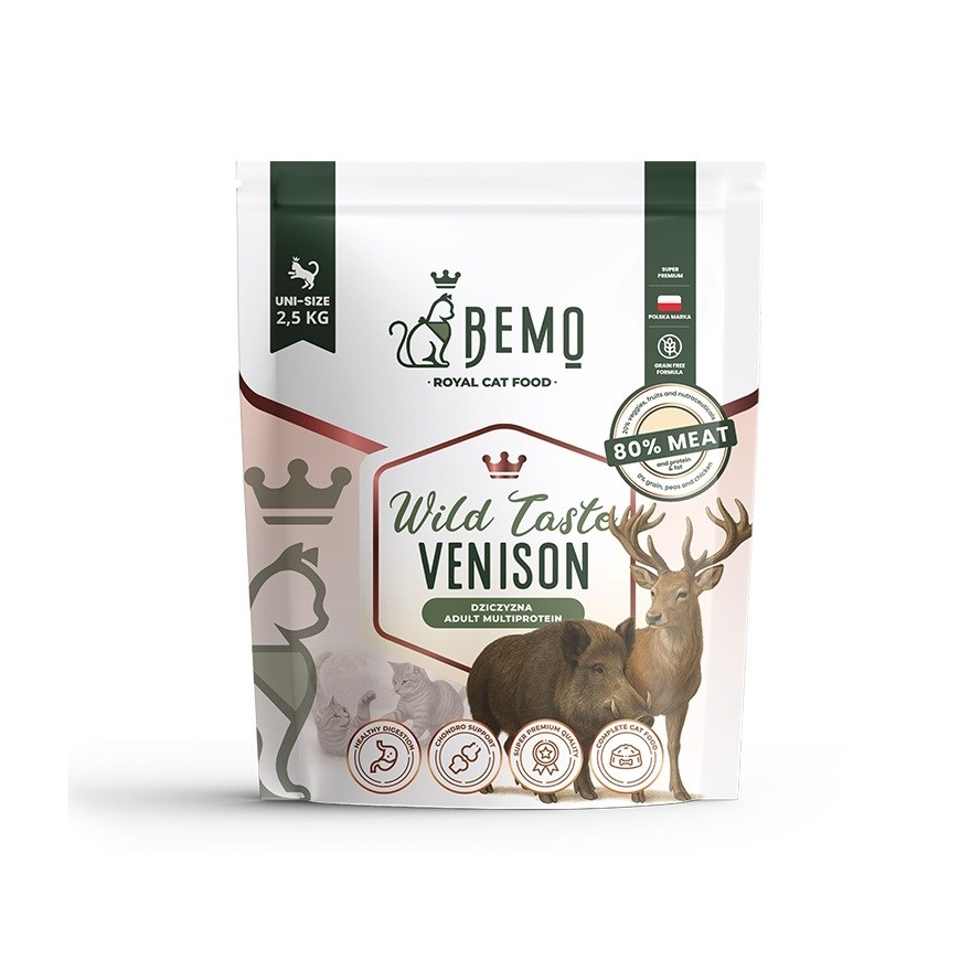 BEMO Katė Laukinis Skonis Elnias - sauso kačių maisto - 2,5kg
