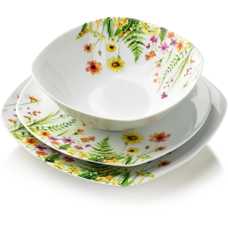Affek Design LEA GELB 18-osaline õhtusöögi serveering, kauss 500 ml, 16,5/19,5/22 cm – 2