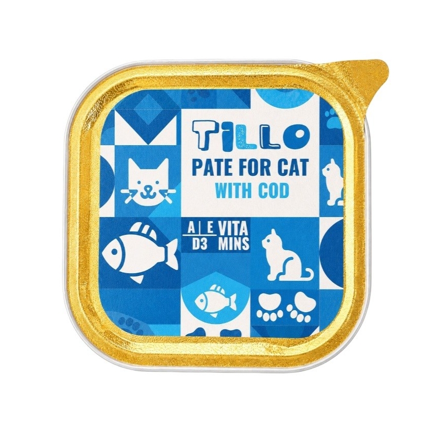 TILLO Zivju pate - mitrās kaķu barības - 100 g