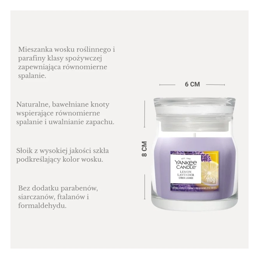 Ароматическая свеча YANKEE CANDLE LEMON LAVENDER 110 г малая – 3