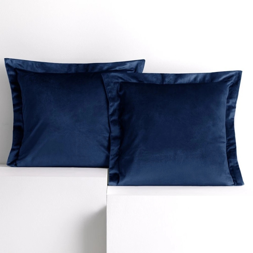 Samettiset tyynynpäälliset 45 × 45 cm, indigo, 2 kpl – 3