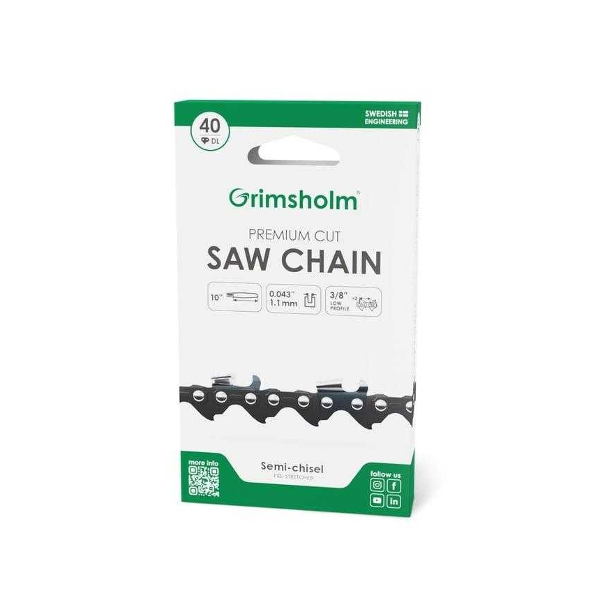 ПРЕМИУМ ЦЕПЬ ДЛЯ ПИЛЫ GRIMSHOLM 40 DL 3/8 .043/1.1MM