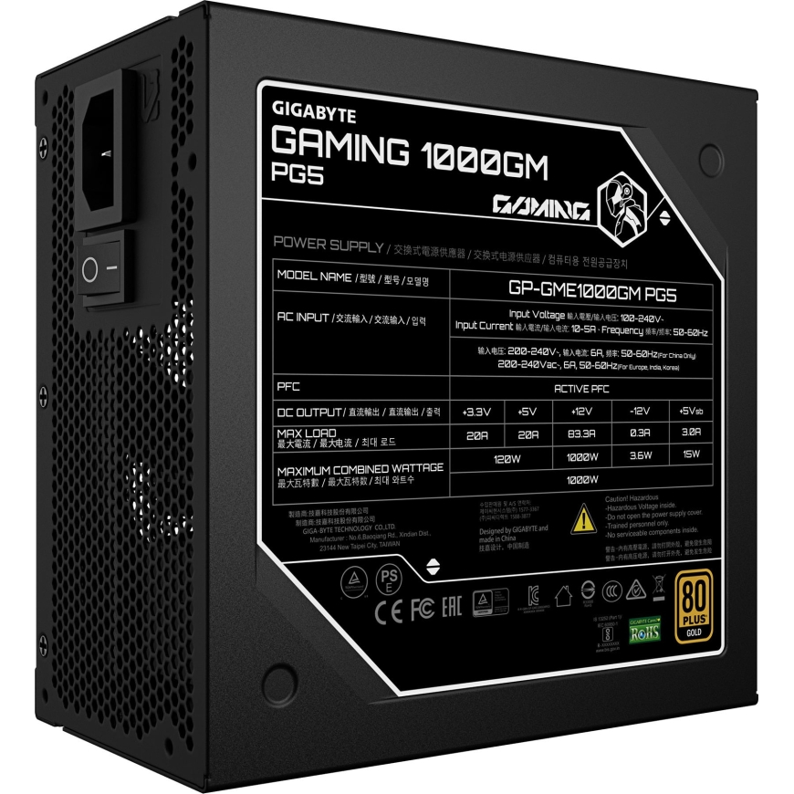 Gigabyte GAMING 1000GM PG5 virtalähde, musta – 3