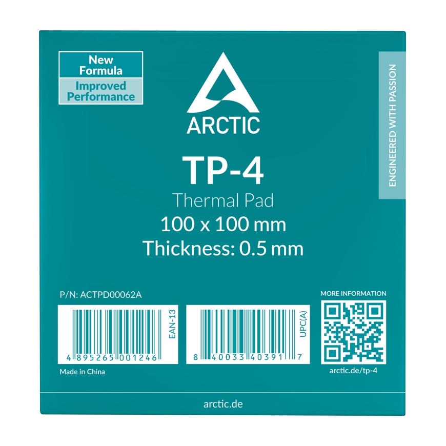 Arctic Cooling TP-4 siltuma spilventiņš, 100 x 100 x 0,5 mm, pelēks – 2