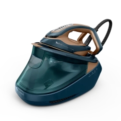 Tefal Pro Express Vision Max GV9920E0 stacija gludināšanai ar tvaiku Durilium AirGlide Autoclean soleplate Zils, Vara krāsa
