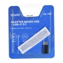 SAVIO Micro USB - USB Type-C adapter black SAVIO Micro USB - USB Type-C adapter black
