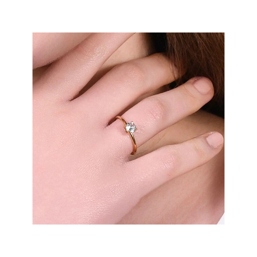 Luca Barra Adjustable Gold-Plated Ring with Zirconia ANK603 – 2