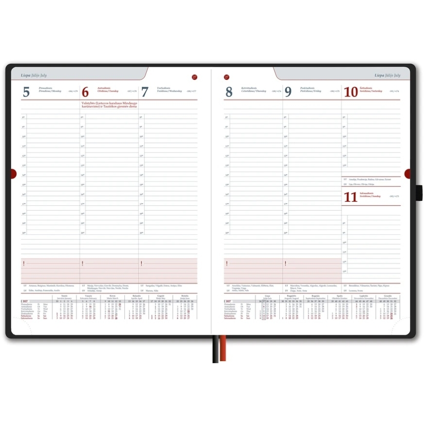 FAT Calendar PREMIER PLUS 2027, PU, A4, red – 2