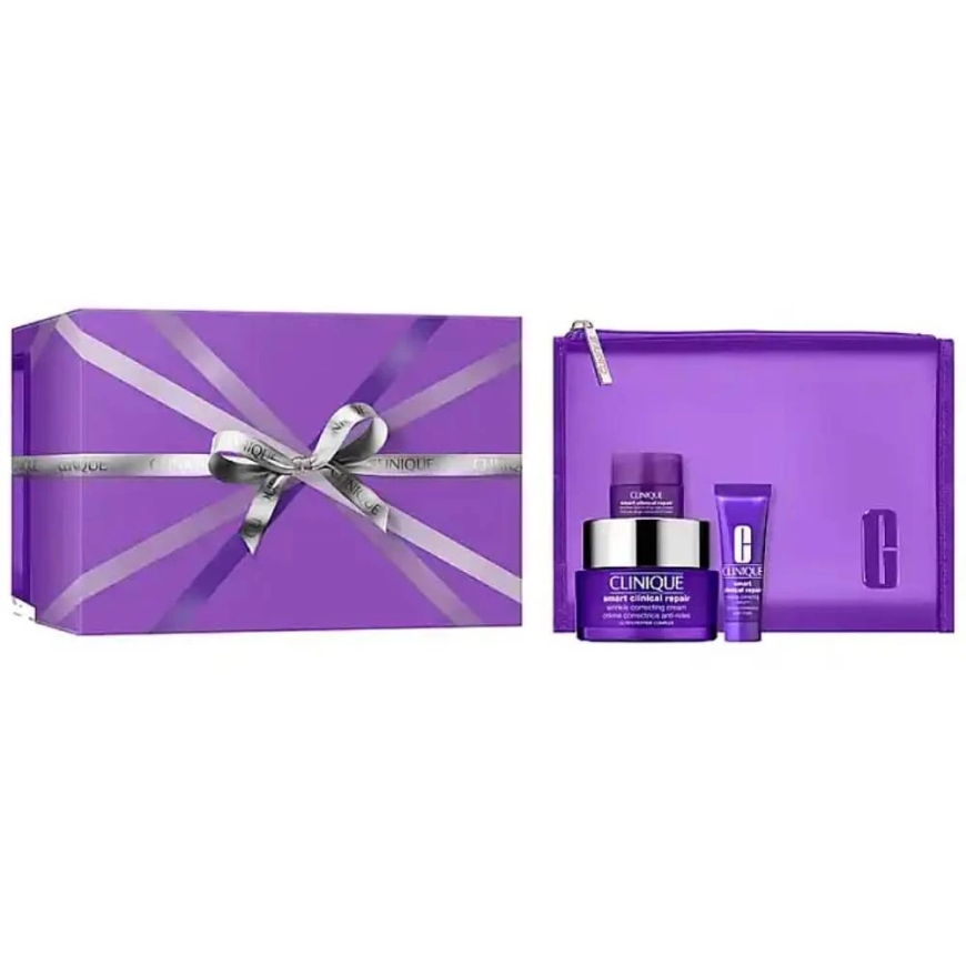 Clinique CLINIQUE_SET De-Aging Routine Smart Clinical Repair kortsukreem 50ml + kortsukreem 15ml + kortsukreem silmadele 5ml + k