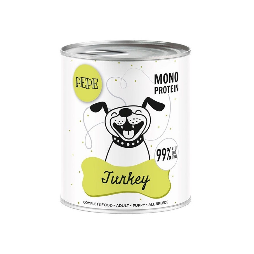PAKA ZWIERZAKA PEPE Turkki mono - märkä koiranruoka - 800g