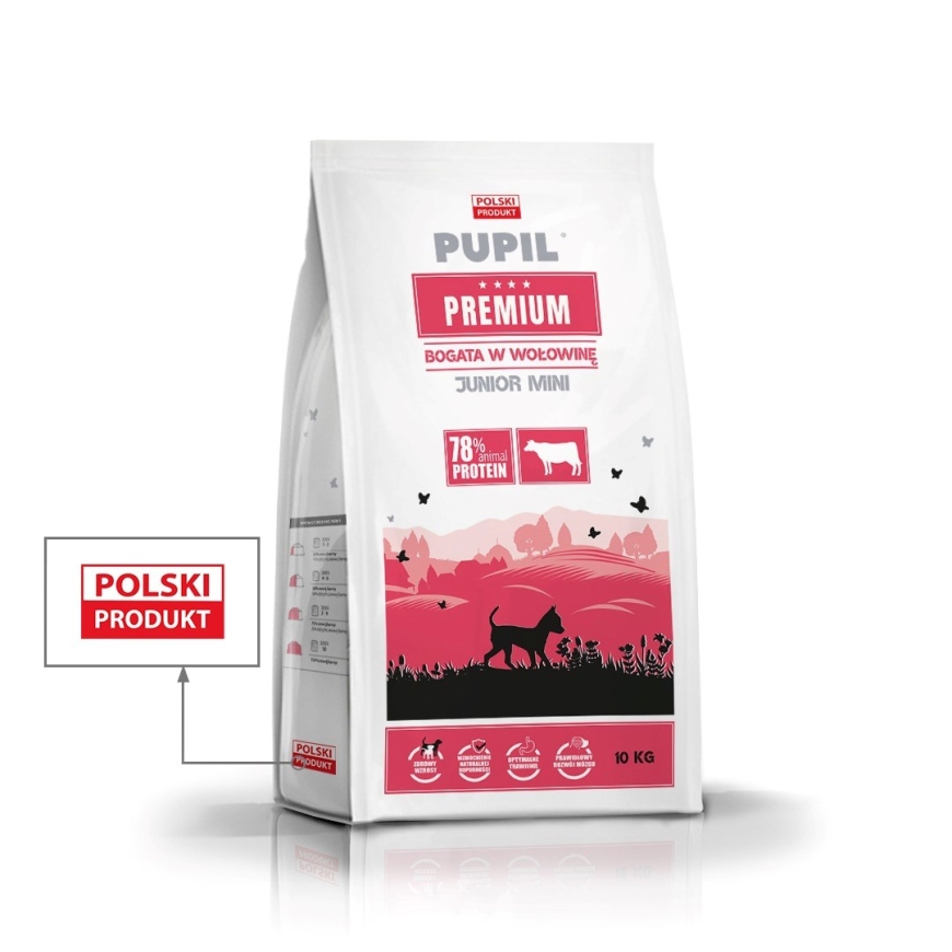 PUPIL Premium Junior Mini runsas naudanlihassa - kuiva koiranruoka - 10kg – 2