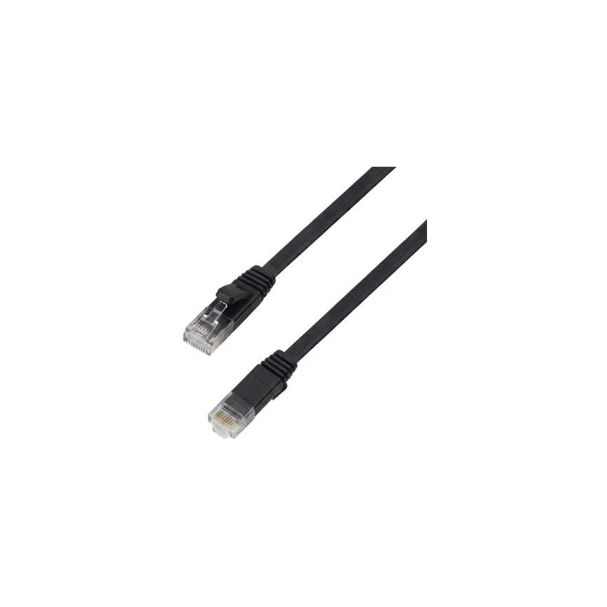 Spacetronik RJ45 CAT 6a U/UTP AWG32 flat black cable 25 m