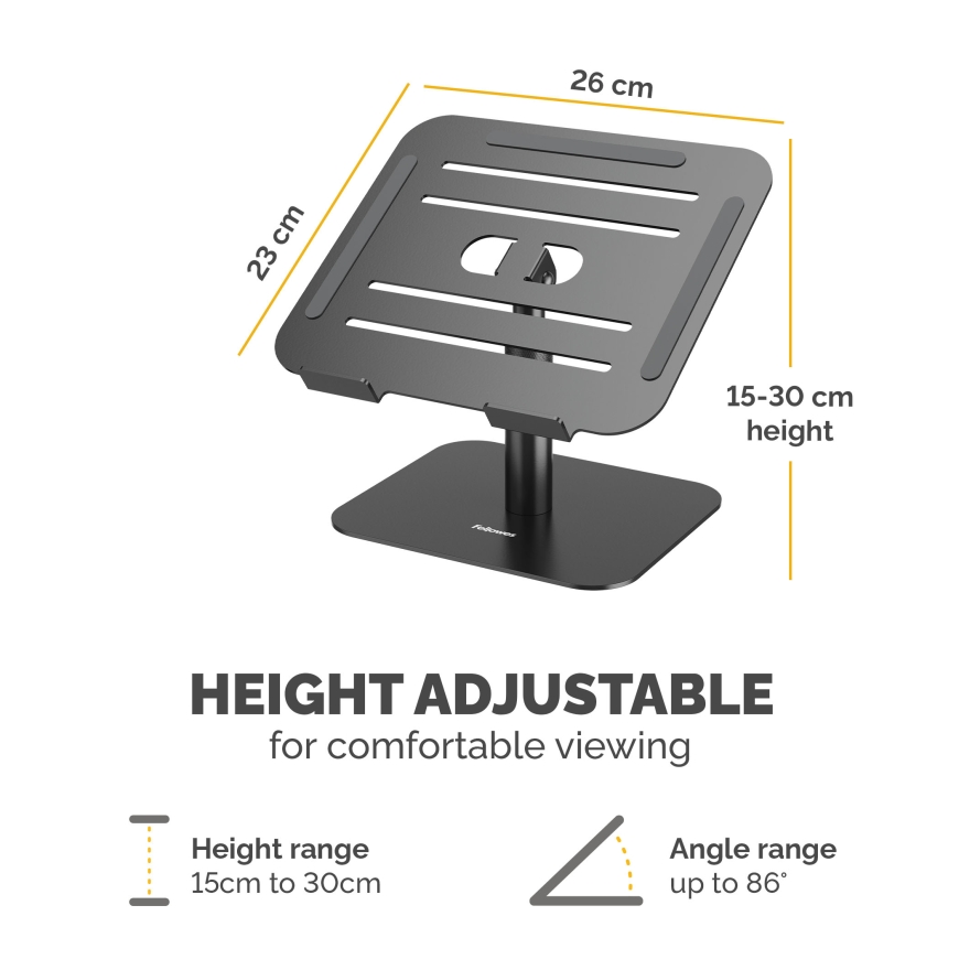 Fellowes Alumia (New) Desk Laptop Stand Black Sülearvuti alus Must 38,1 cm (15") – 5