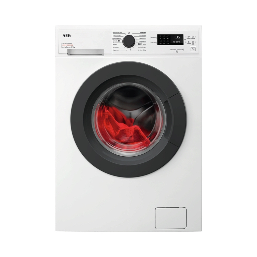 AEG LWK6A50680 стирально-сушильная машина Отдельно стоящий Фронтальная загрузка Белый