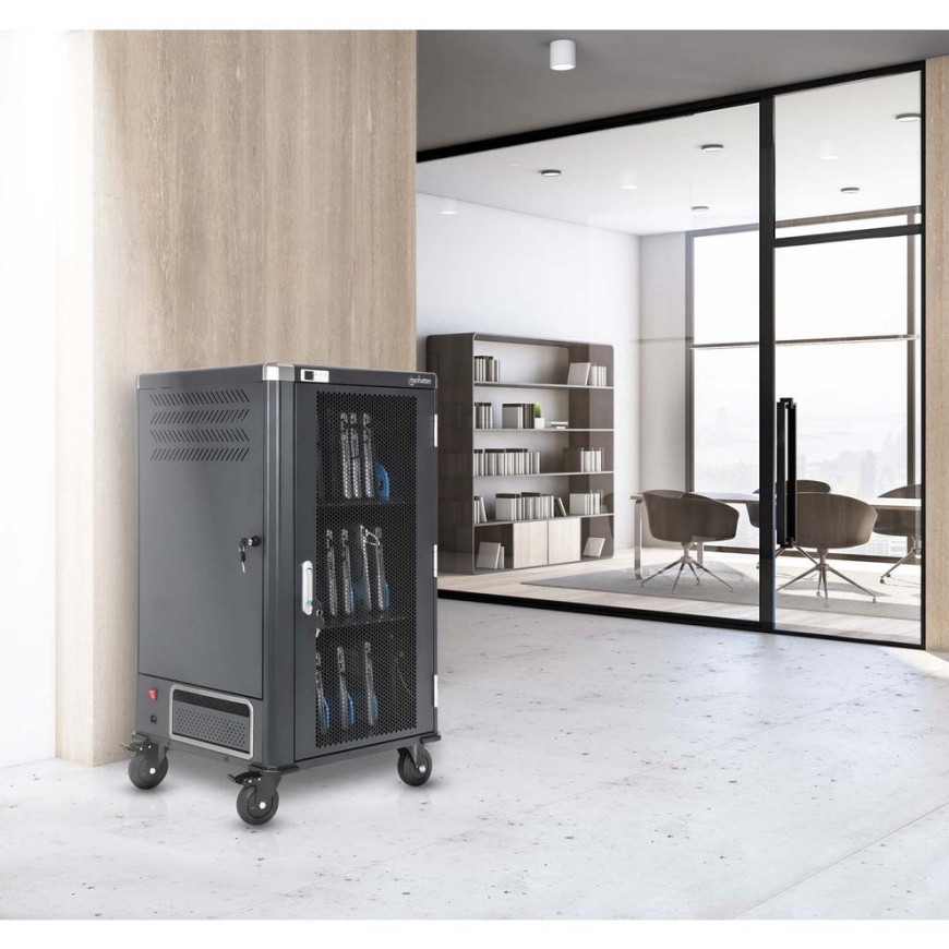 Manhattan Laptop Charging Cart/Trolley via AC Adapter (EU) 30-bay, Install device's AC Adapter (power cables) into unit, Suitabl – 5