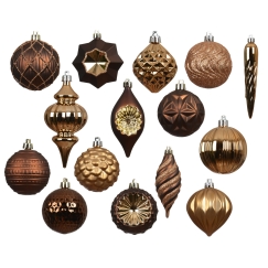 Decoris nesustabdomi Kalėdų eglutės papuošalai, toffee, 32 vnt