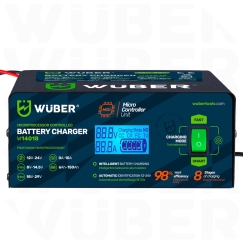 Mikroprocesoru vadīts automobiļa akumulatora lādētājs 10 A 6–150 Ah 2–24 V W14018 WUBER