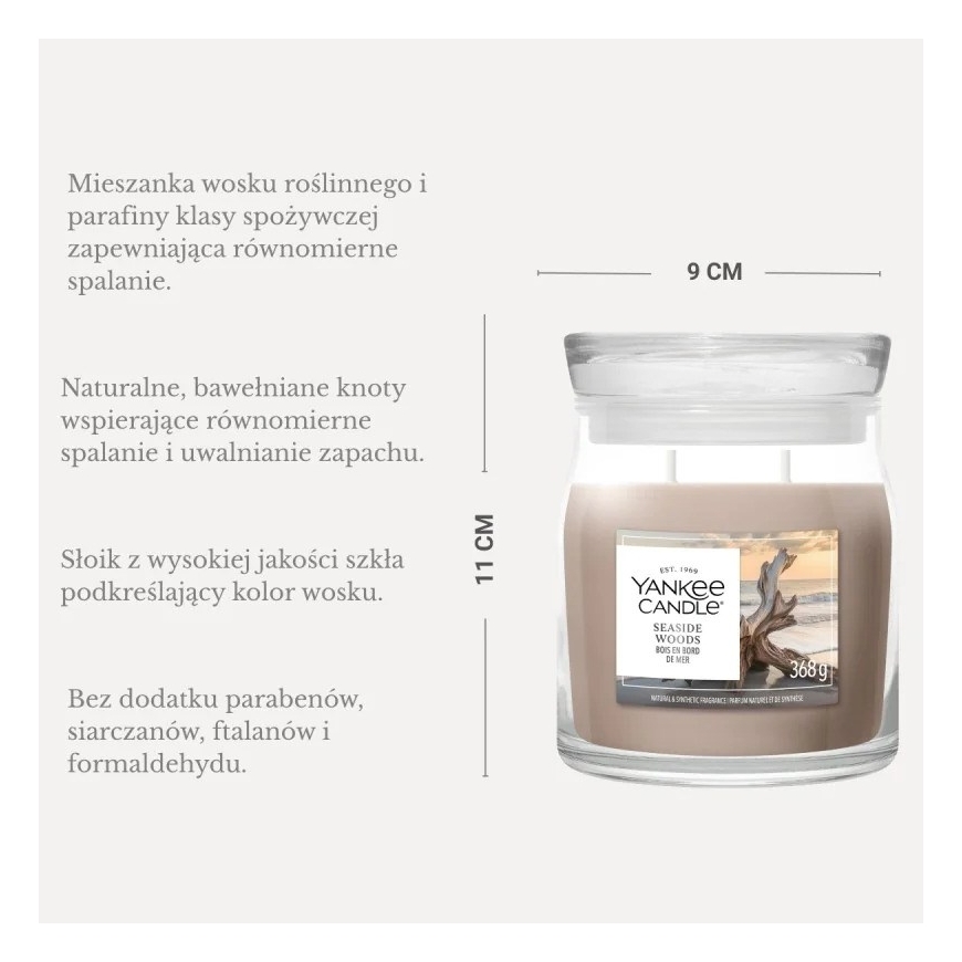 Aromātiskā svece YANKEE CANDLE SEASIDE WOODS 368 g vidēja – 3