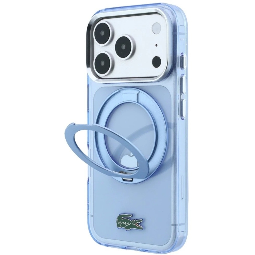 Lacoste IML ümbris läikiva pinnaga koos ringja alusega MagSafe, mõeldud iPhone 18 Pro Max / 17 Pro Max / sinine – 2