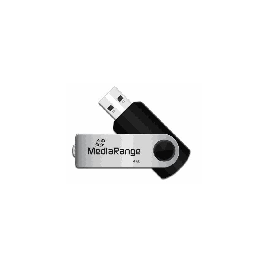 MediaRange 4GB Flexi-drive MR907 USB 2.0 Musta/hõbe