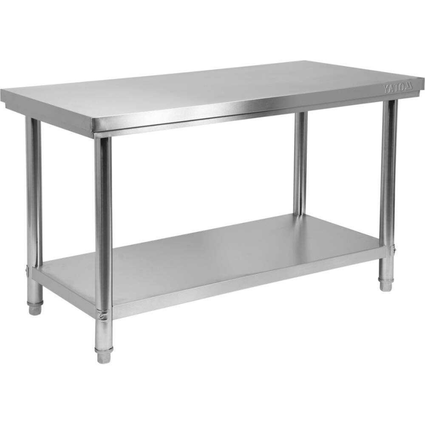 Toya Sa Poland Stainless Steel Workbench 1600x600x850 mm, with Shelf, Central Table – 3