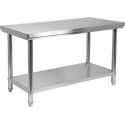 Toya Sa Poland Ruostumattomasta teräksestä valmistettu työpöytä 1600x600x850 mm, hyllyllä, keskipöytä