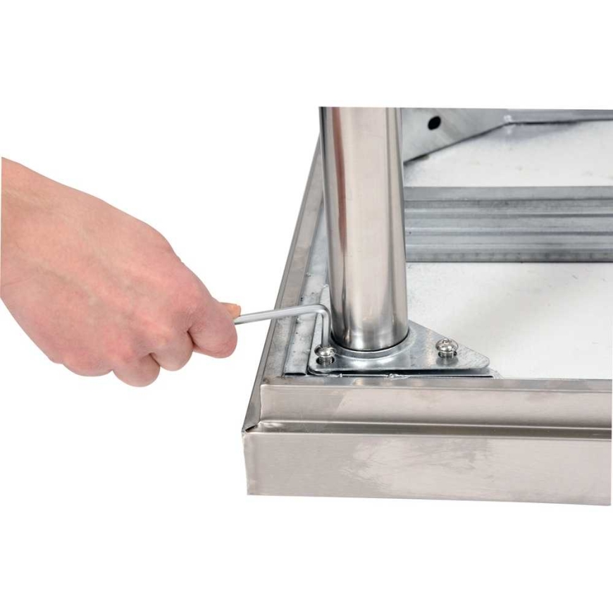 Toya Sa Poland Roostevabast Terasetable 1600x600x850 mm, koos riiuliga, kesktabel – 4