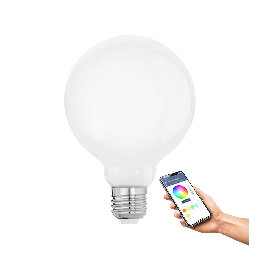 Eglo Connect.z умная лампочка, E27, G95, RGBW, 7 Вт, 806 лм, 3000 К, опал, 1 шт – 2
