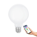 Eglo Connect.z умная лампочка, E27, G95, RGBW, 7 Вт, 806 лм, 3000 К, опал, 1 шт Eglo Connect.z умная лампочка, E27, G95, RGBW, 7 Вт, 806 лм, 3000 К, опал, 1 шт