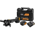 Leņķa slīpmašīna DeWalt DCG45MP2T 18 V 2x5,0 Ah akumulatorā. Leņķa slīpmašīna DeWalt DCG45MP2T 18 V 2x5,0 Ah akumulatorā.