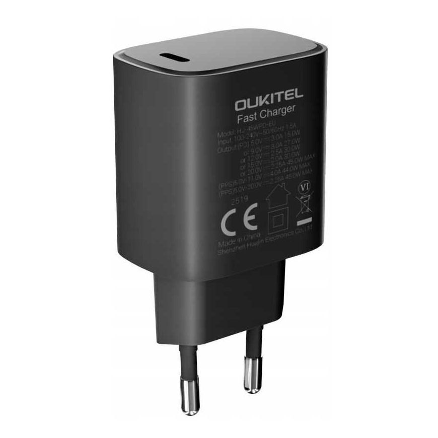 Oukitel seinälatur 45W USB-C musta