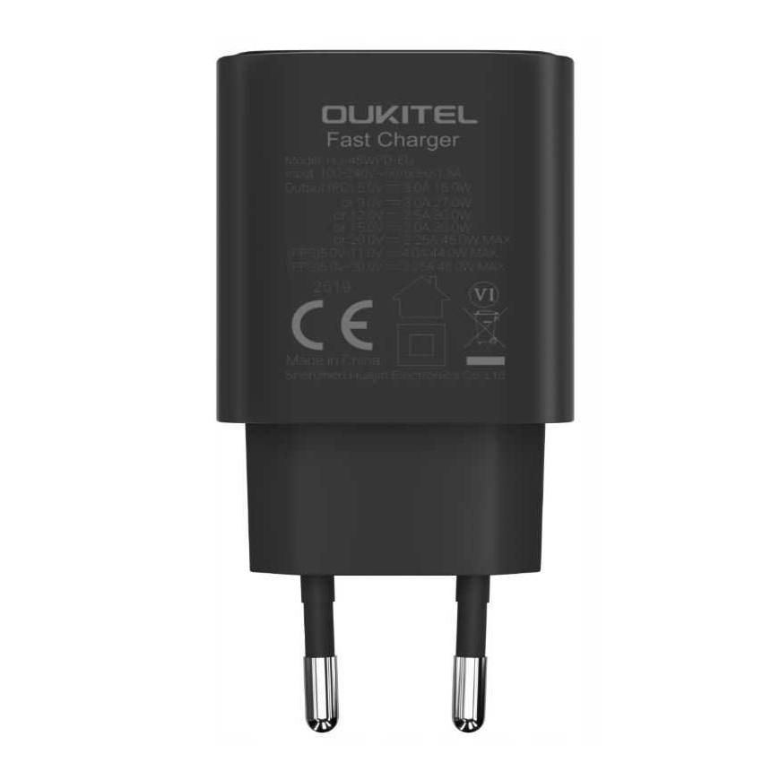 Oukitel sienas lādētājs 45W USB-C melns – 3