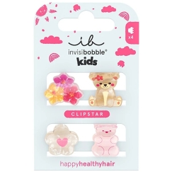 Invisibobble Clipstar Kids Bearly Bloomed Juuksekinnised 4 tk.