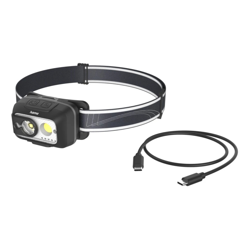 Hama HL500-C Juoda, Pilka Ant galvos tvirtinamas žibintuvėlis LED – 3