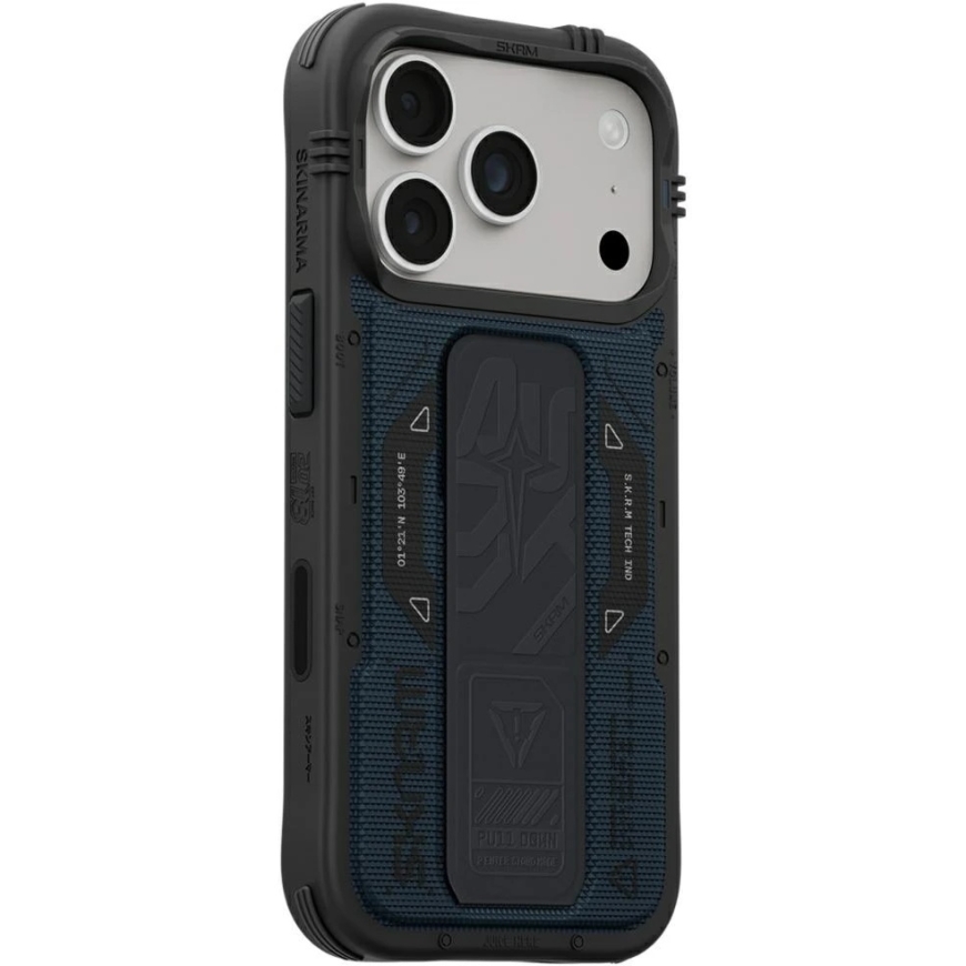 Skinarma Phantom MagSafe Case + Grip Stand for iPhone 18 Pro / 17 Pro, blue – 3