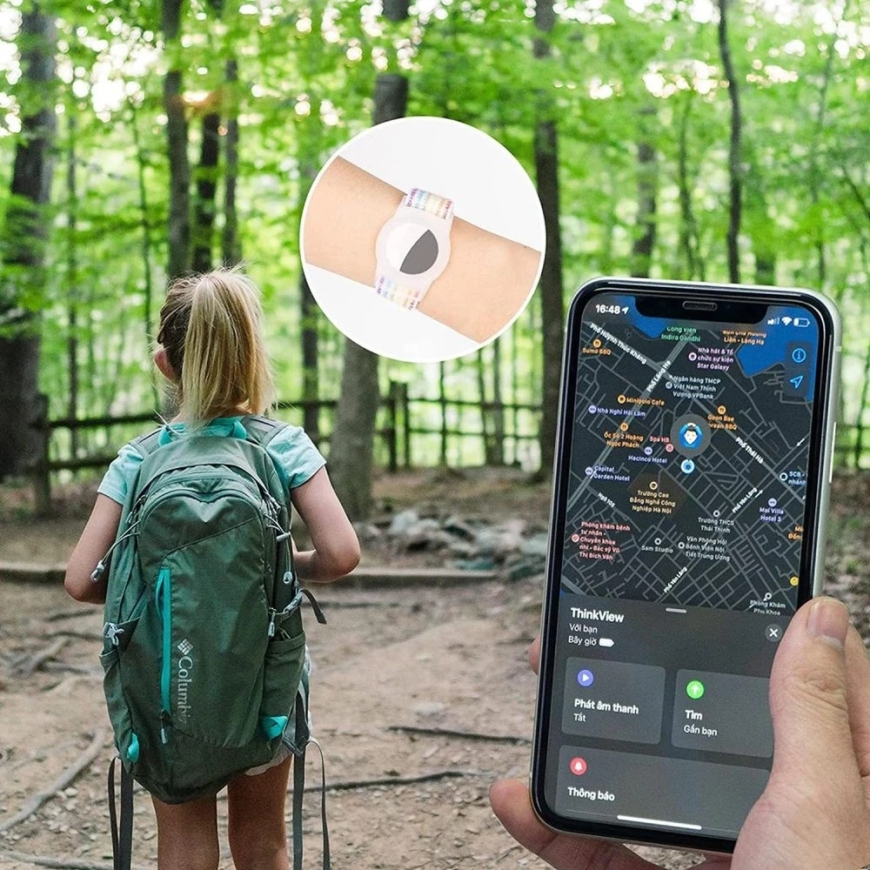 Tech Protect Bērnu Rokas siksna Apple AirTag Lokatoram Nylons - Rozā – 4