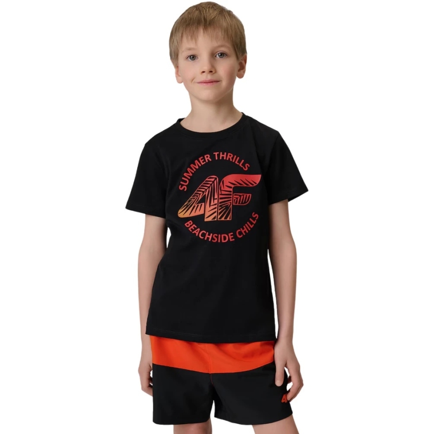 T-paidat pojille 4F M3284 Tummanmusta 4FJWSS26TTSHM3284 20S (128cm)
