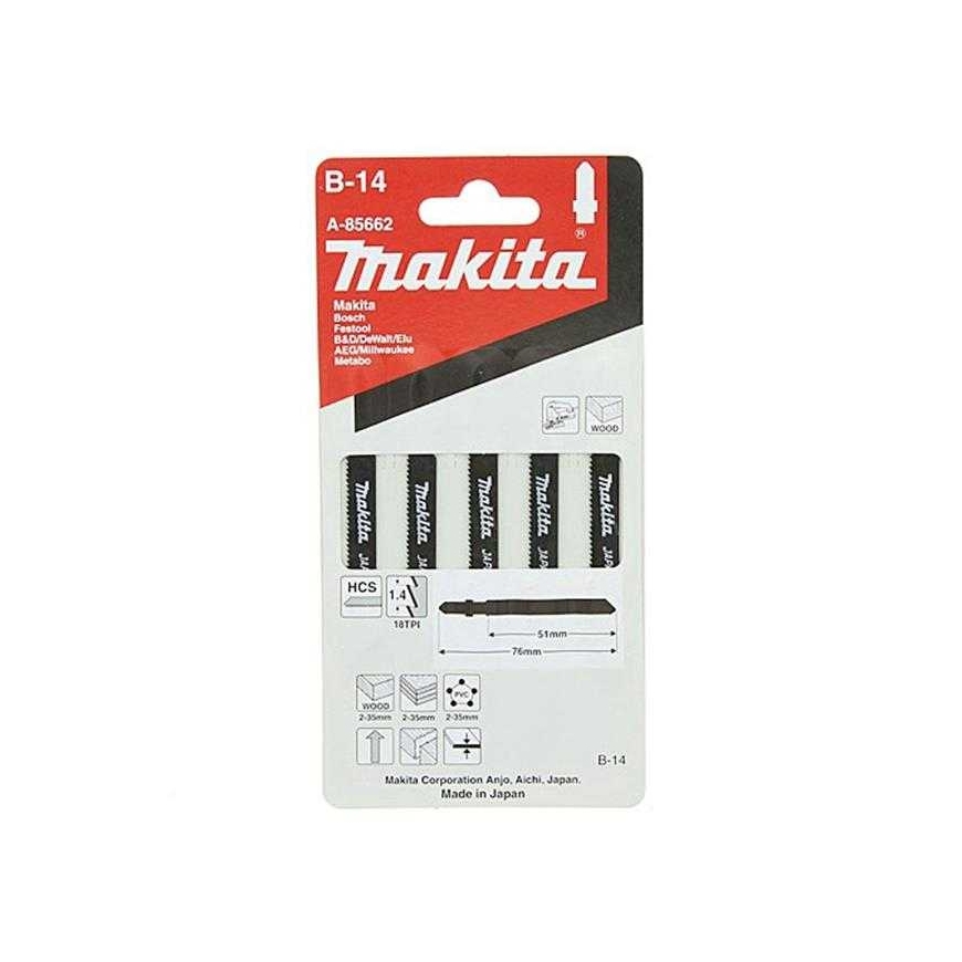 Makita JIG SAW BLADES PUIT NO.B14 5TK.