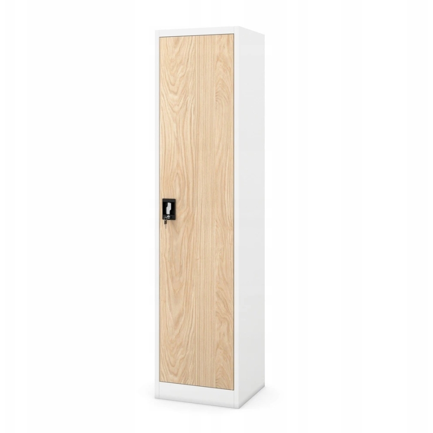 Металлический офисный шкаф Jan Nowak ALEX 450 x 1850 x 400 мм, экологичный дизайн*: Белый / Сонома дуб