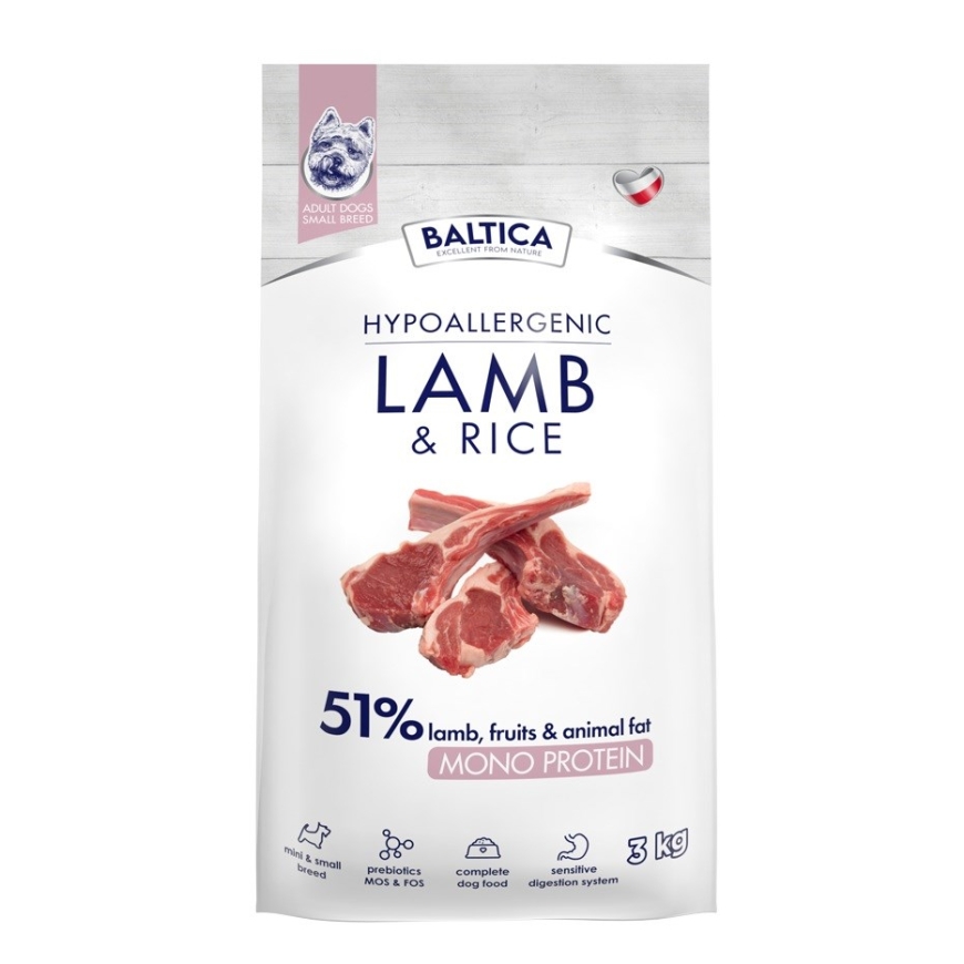 BALTICA Nutraceutic Jērs un Rīsi Hipobalergēnis XS/S Mono - sausā suņu barība - 3kg