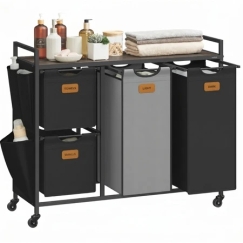 Spacetronik Laundry Basket with Shelves SFFL0054_V1 4 Compartments