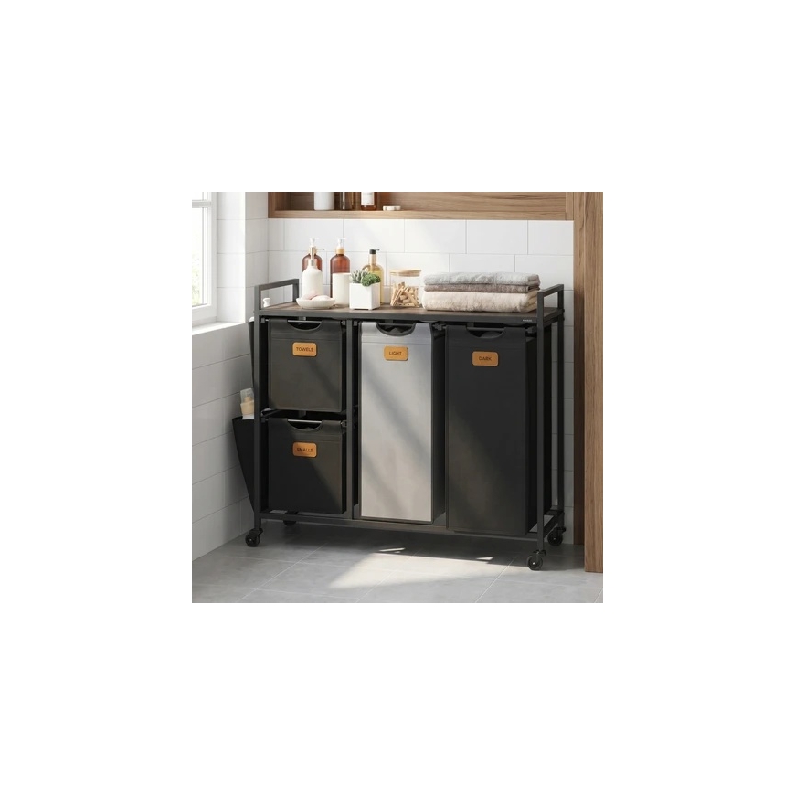 Spacetronik Laundry Basket with Shelves SFFL0054_V1 4 Compartments – 4